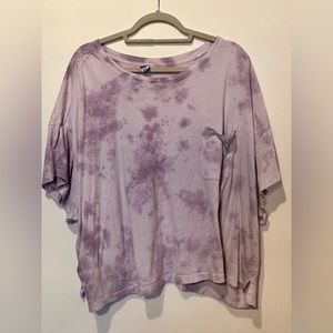 Old Navy Cropped Purple Tie-Dye T- Shirt